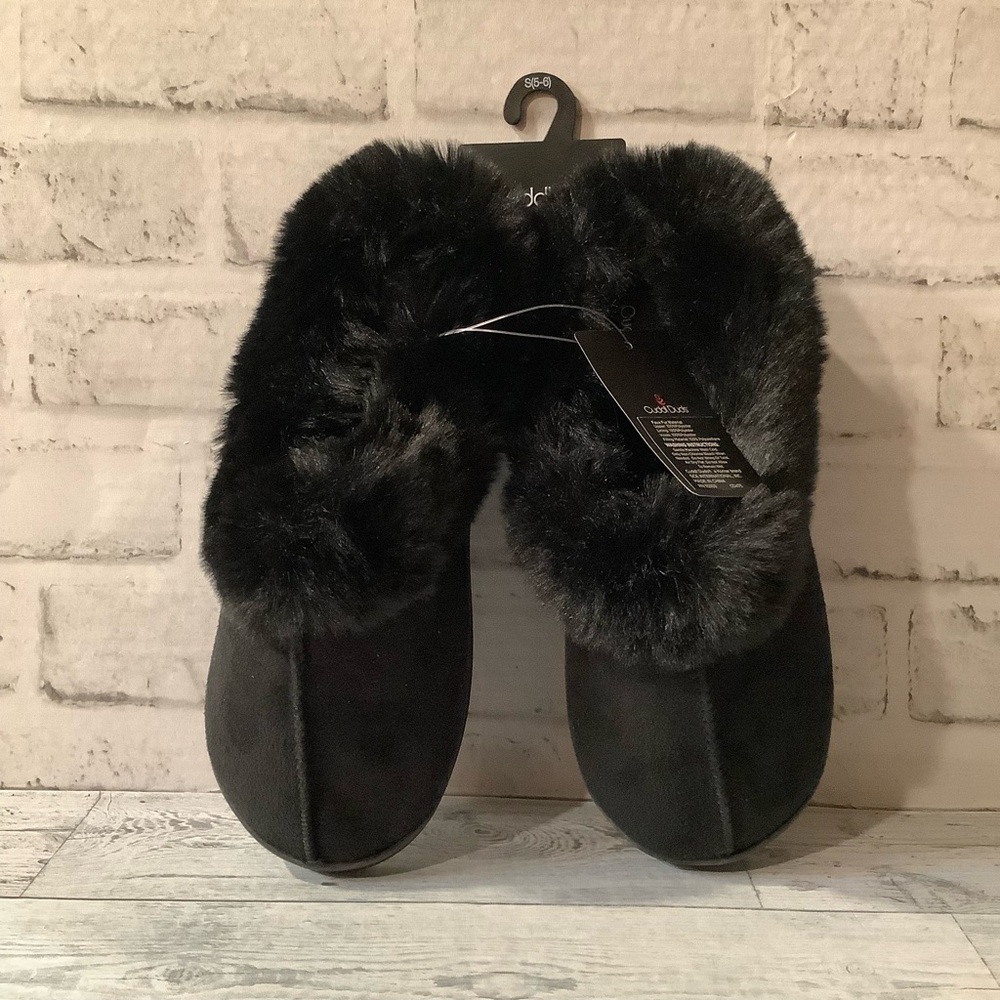 Cuddl Duds Microsuede Faux-Fur Cuff Slippers (For Women)